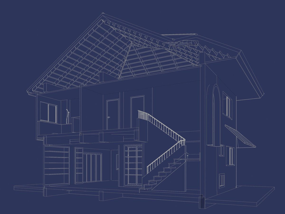 3D illustration of building structure
